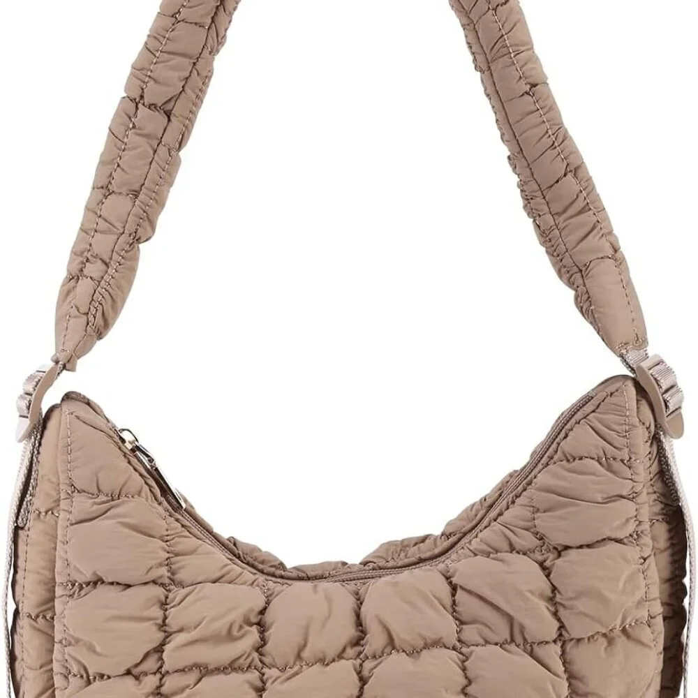 Women’s Quilted Puffer Tote Bag Lightweight Carryall Stylish and Spacious